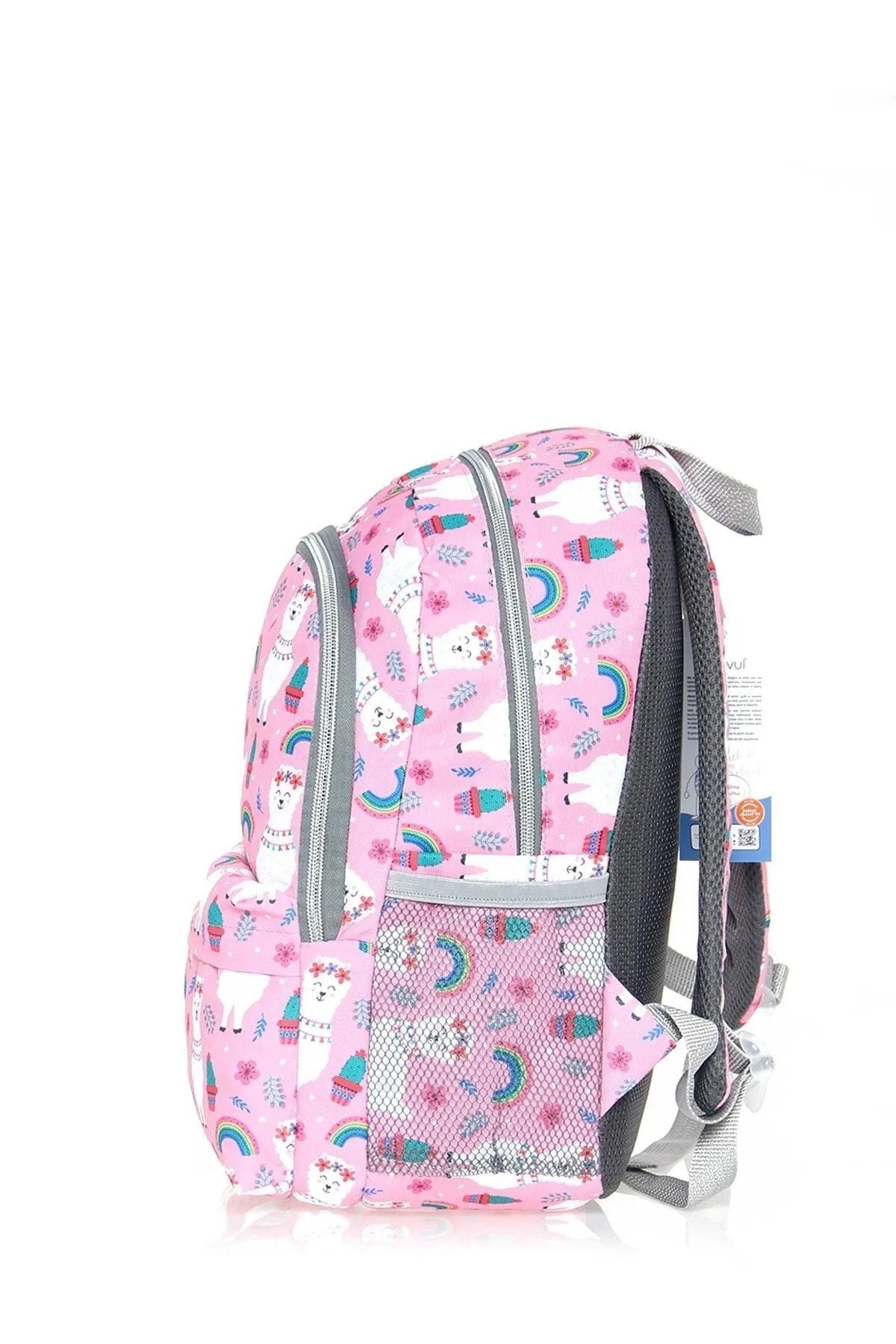 Pink Llama Patterned Triple Primary School Bag Set