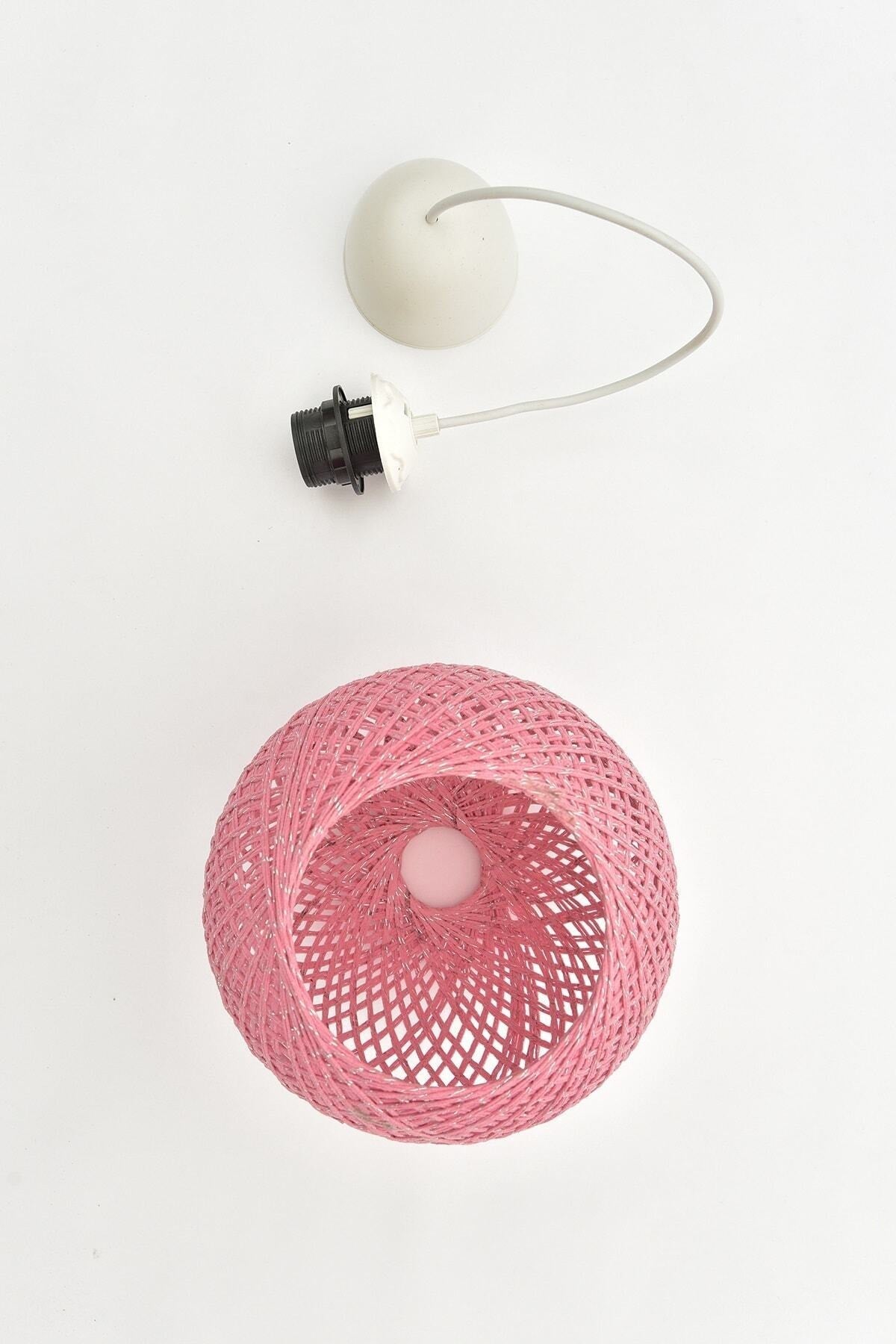 Balle Pink Pendant Lamp Ball Chandelier White Cable