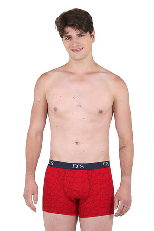Pack Boxer Diamond Red Printed Red