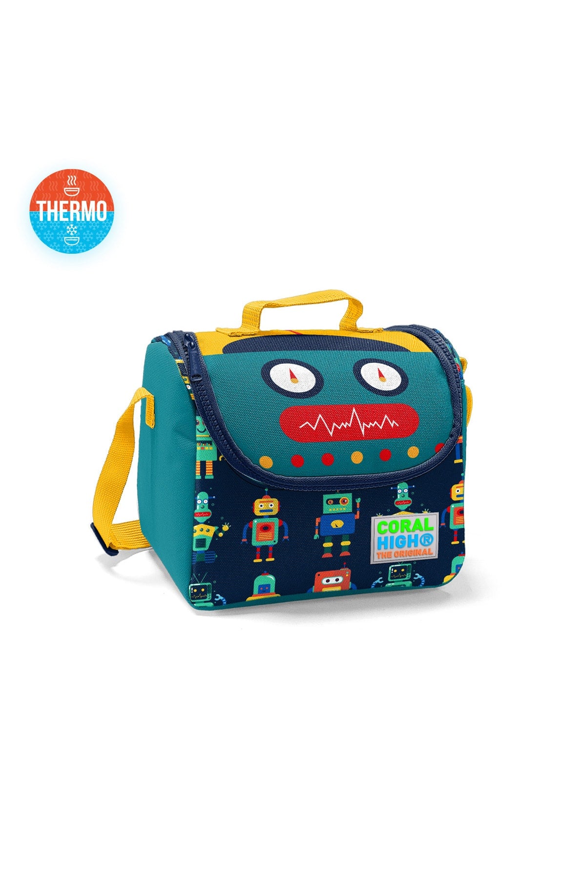 Kids Four-Compartment Robot Patterned 3-Piece School Bag Set