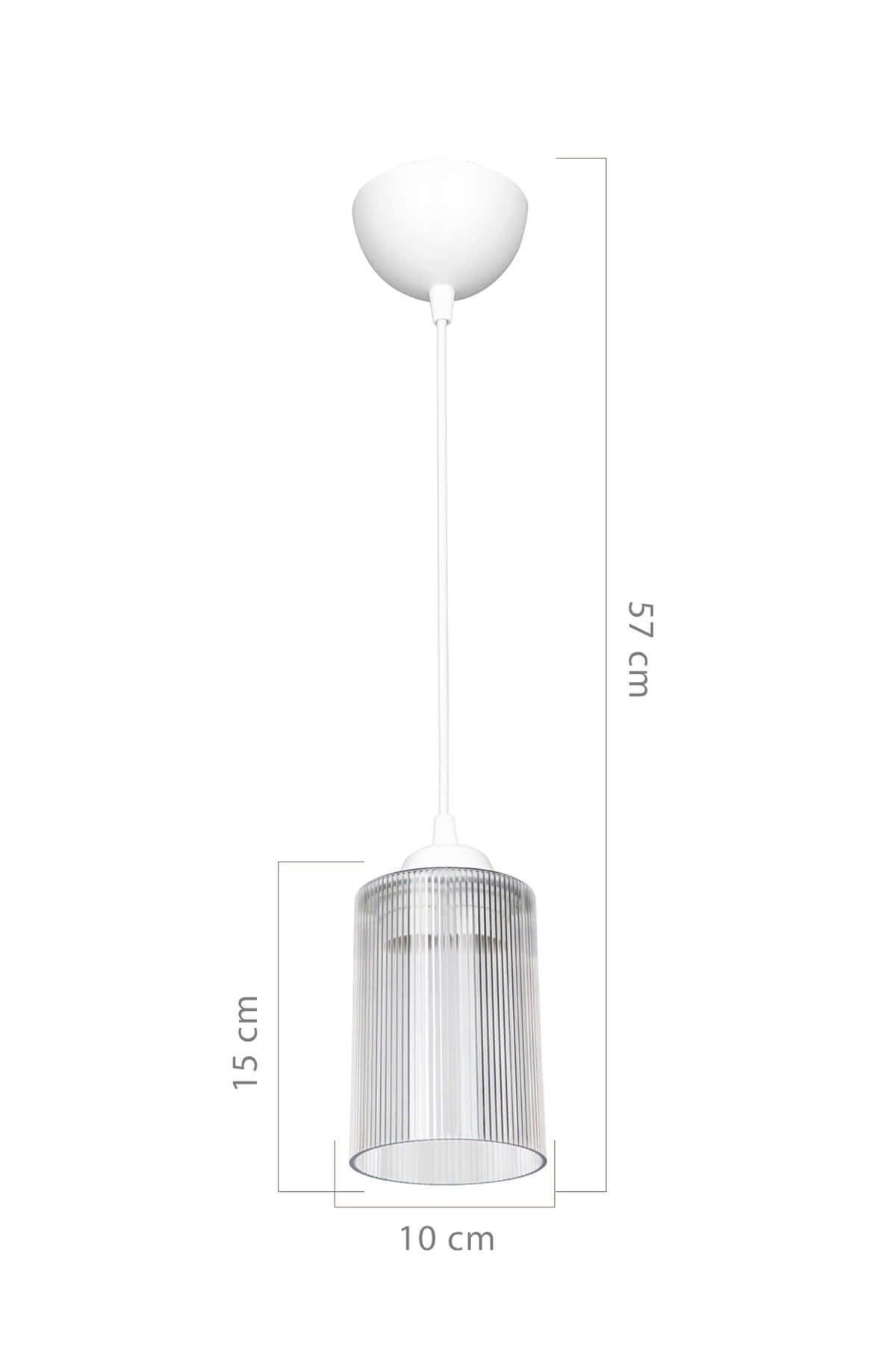 Transparent Optical Promo Pendant Lamp - Glass with Double Bulb Look