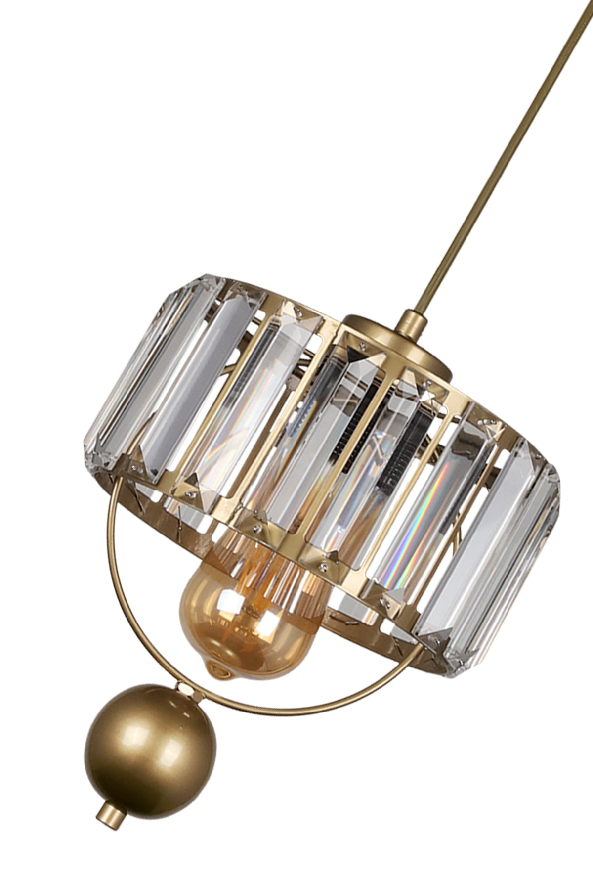 Gallon Single Lux Crystal Antique Pendant Lamp Chandelier
