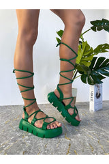 Alberta Green Cleopatra Women's Ankle Sandals - Swordslife