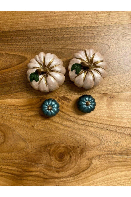 Pumpkin Decor Set of 4 Concrete Pumpkin Object Pumpkin Colorful Trinket Pumpkin Ornament Home Decoration - Swordslife