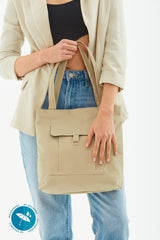 Beige U7 2-Compartment Large Volume Waterproof Fabric Women's Sports Daily Arm And Shoulder Bag B:35 E:35