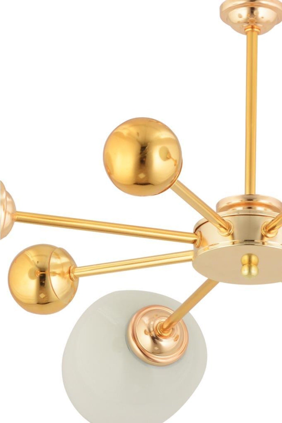 Nairobi 4-Piece Gold White Opaque Glass Chandelier