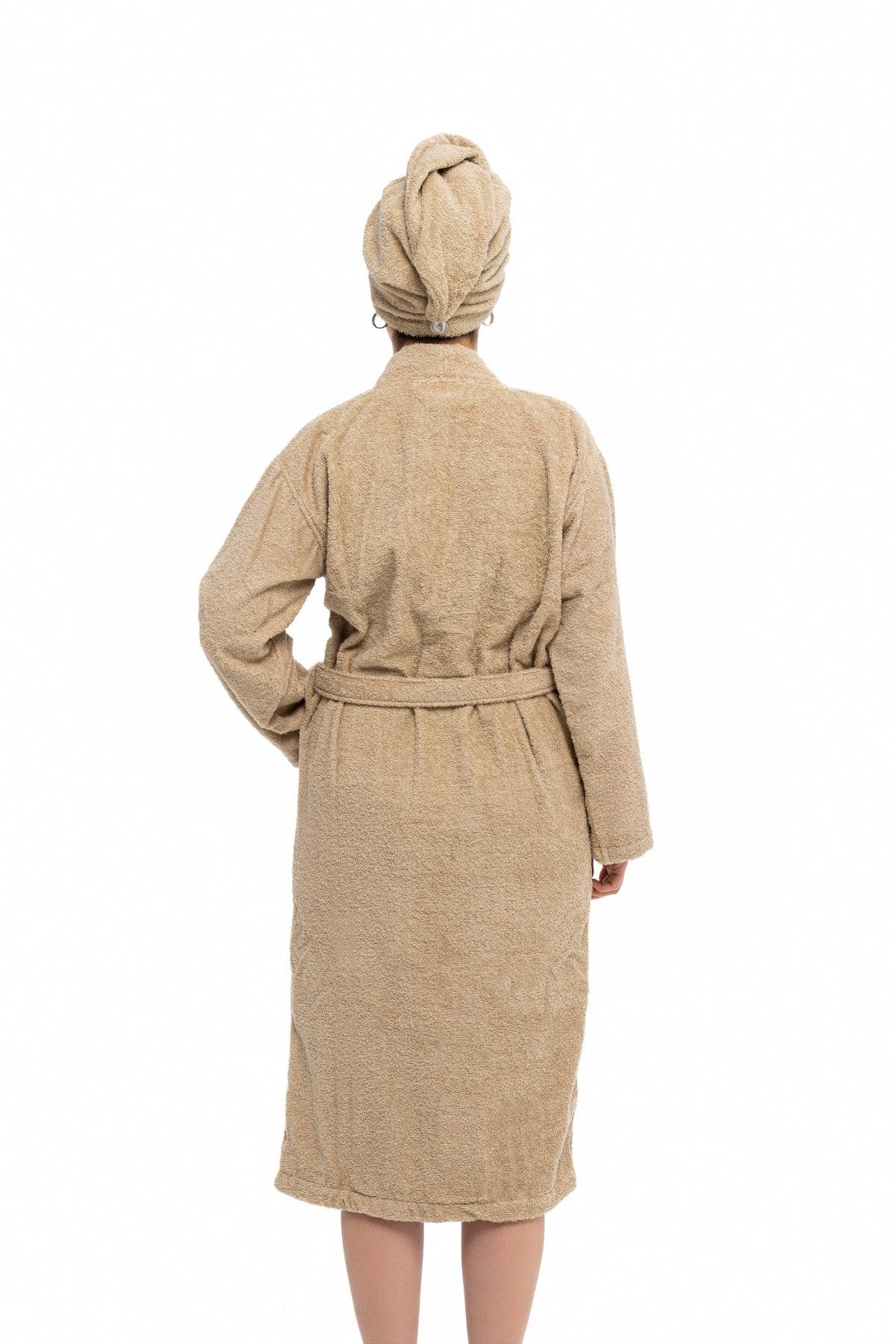 | May | Extra Soft 100% Cotton Hair Cap & Women's Bathrobe Set - Swordslife