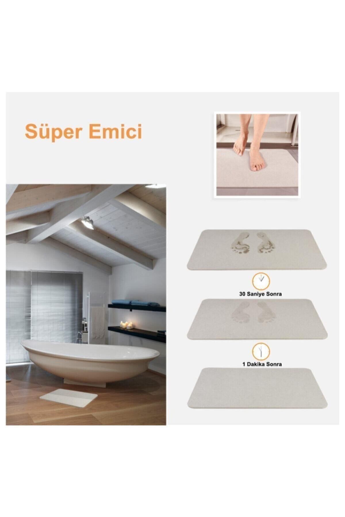 Magic Water Absorbent Gray Color Diatom Bath Mat Diatomite Water Absorbent Waterproof Mop - Swordslife