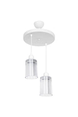 Aksel 2-Piece Chandelier White with Transparent Optical Glass