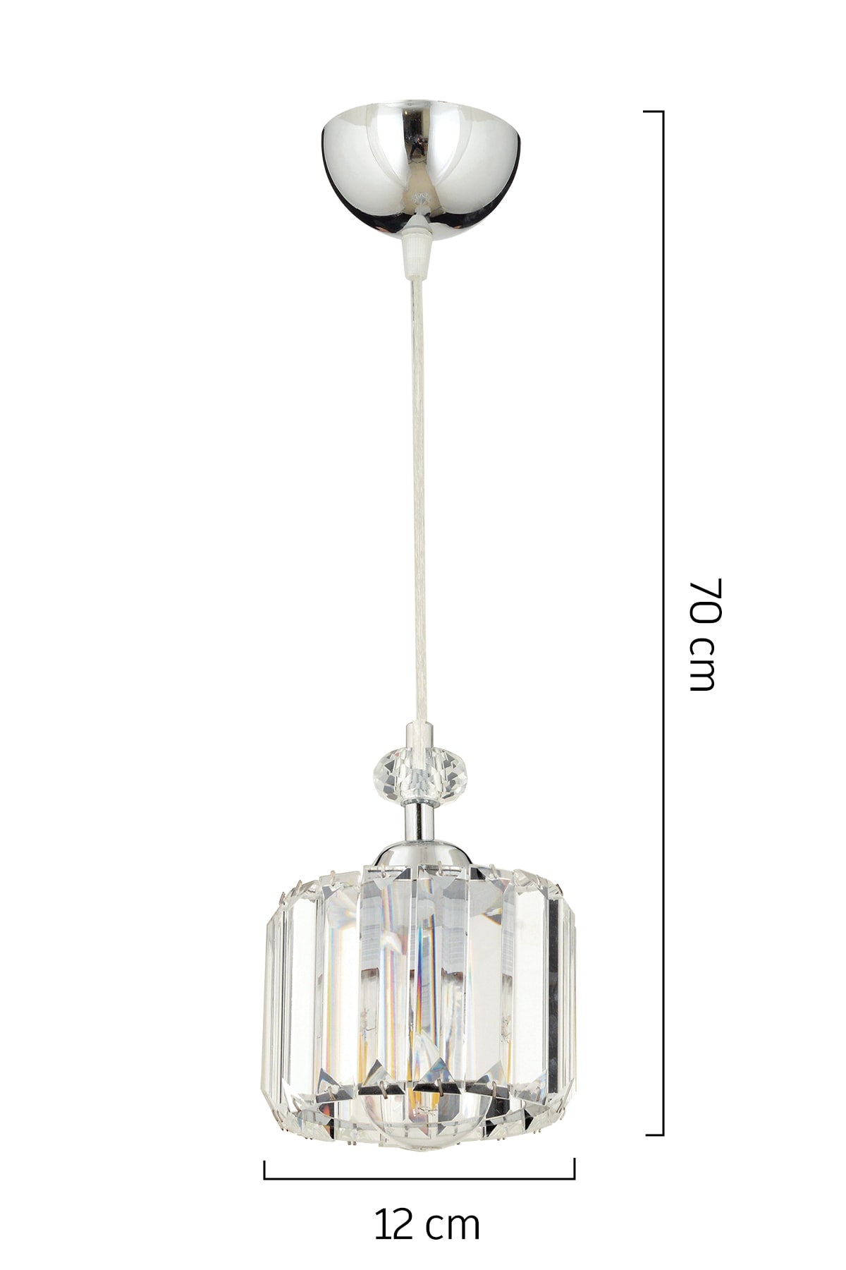 Saka Single Chrome Crystal, Stone Modern Design Kitchen Crystal Pendant Lamp Chandelier