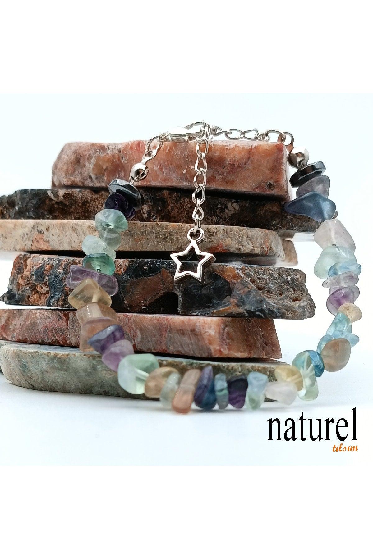 Natural Stone Fluorite Women's Bracelet - Broken Natural Stone - Gift Bracelet - Swordslife