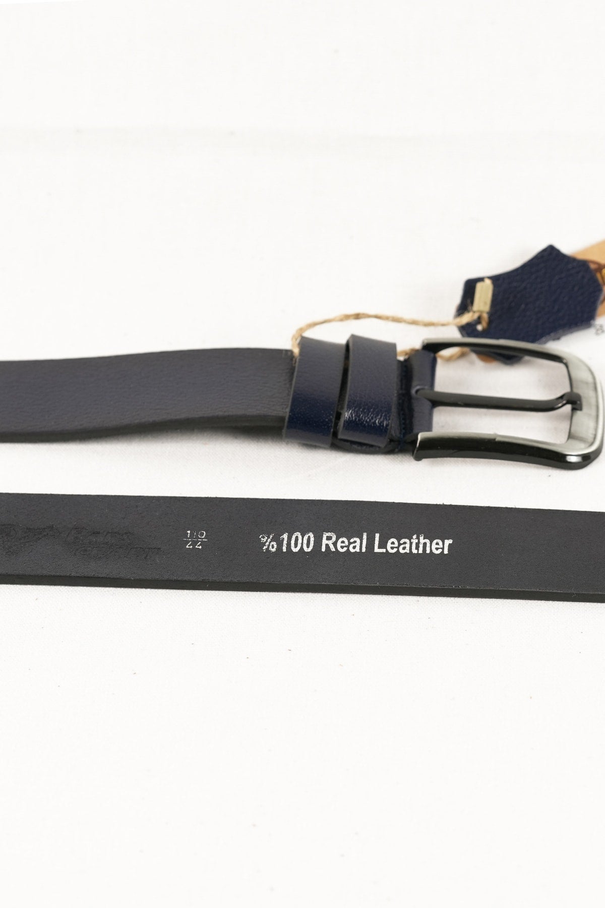 Genuine Buffalo Leather Men's Belt 4.5 Cm Navy Blue Jeans Sport Belt