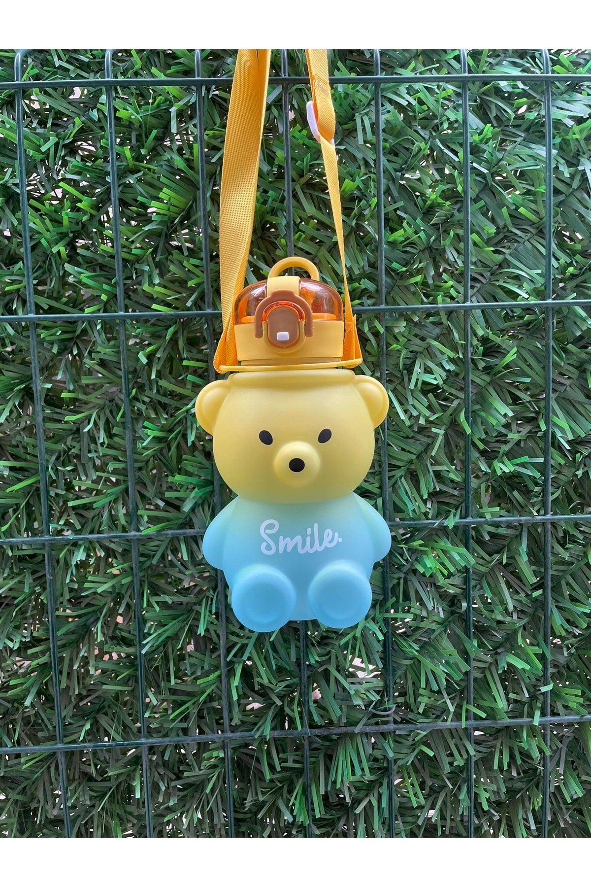 800ml Smile Teddy Bear Model Water Flask Water Bottle Drinker Bpa Free Drinker Kids School Water Bottle