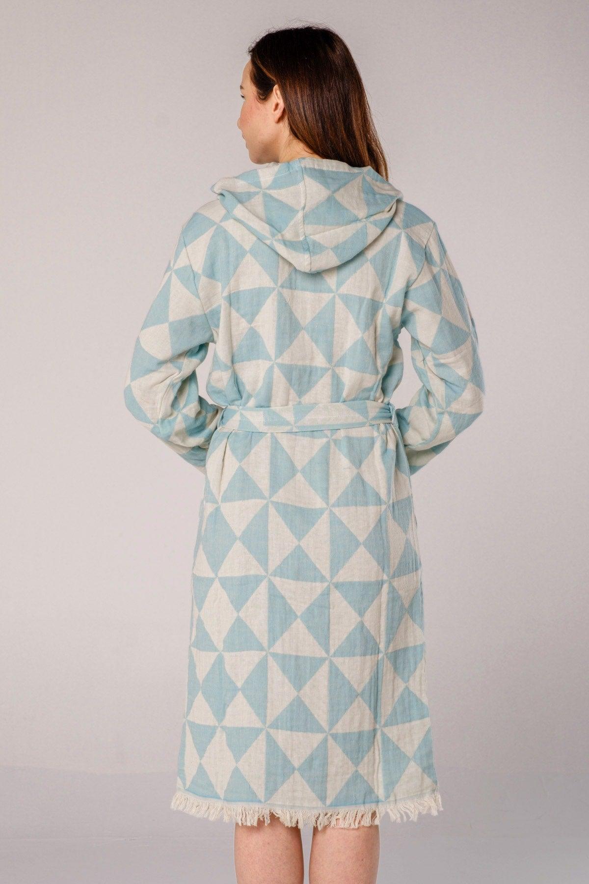 Pyramid Patterned Women's Peshtemal Beach Robe - Swordslife