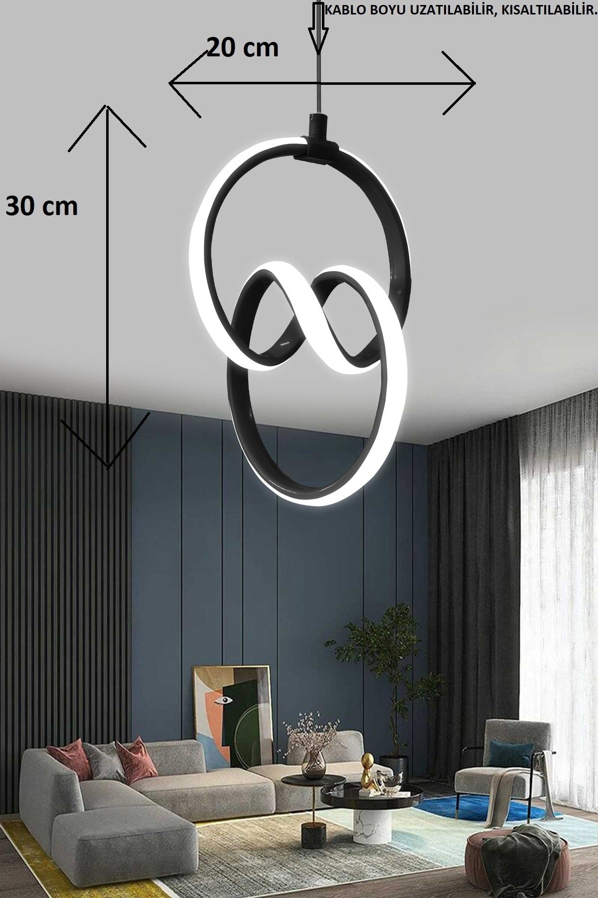 Modern Pendant Lamp Black Case White Light LED Chandelier 1 Year Warranty Signature LED Chandelier