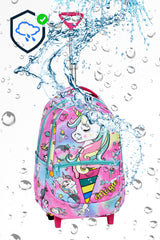 3-pack School Set with Squeegee, Unicorn Pattern Primary School Bag + Lunch Box + Pencil Holder