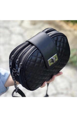 Women's Authentic Elegant Bag with Black Antique Accessory Three Compartment - Swordslife