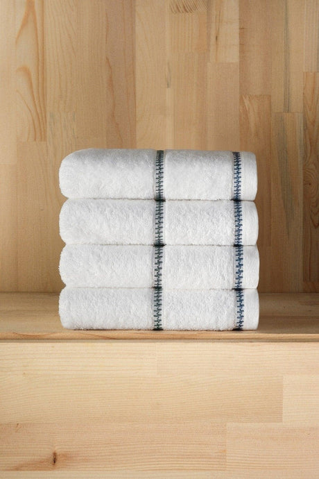 Profundo White - Extra Soft, Modern 100% Cotton 50 X 90 Cm Hand / Face Towel Set - Swordslife