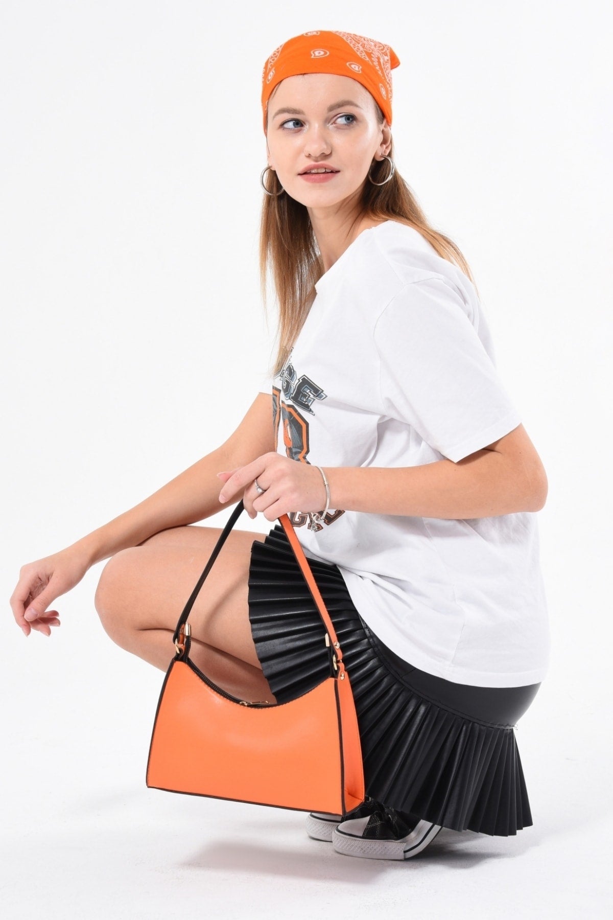 Orange Baguette Baguette Hand And Shoulder Bag Gc009003