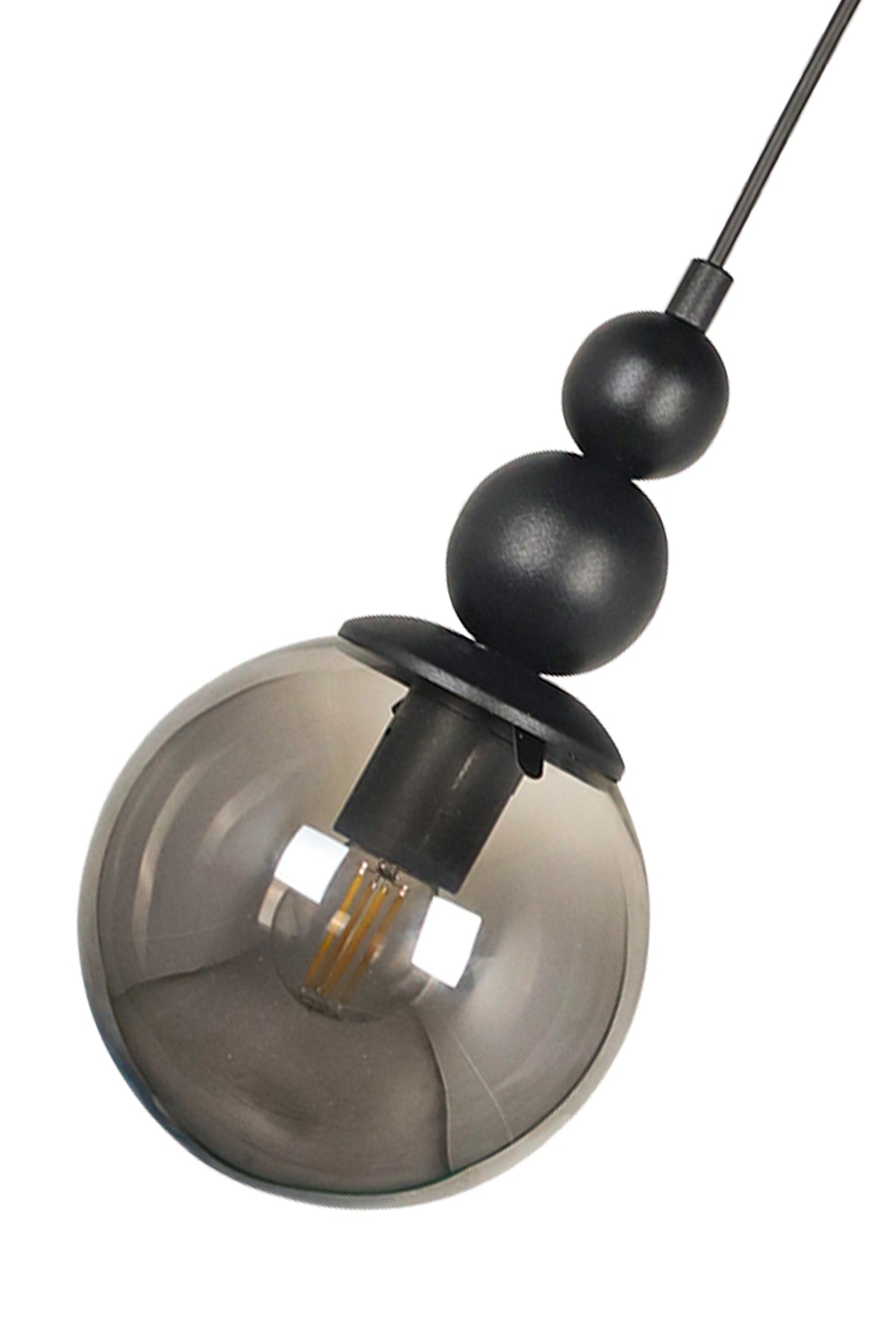 Infinite Single Chandelier Black Smoked Glass