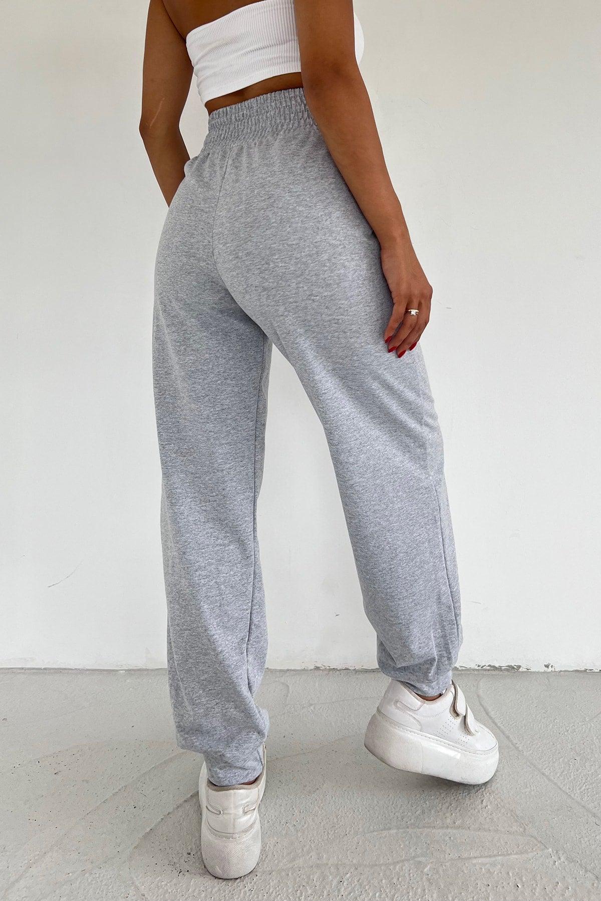 Women's Gray Extra High Waist Belted Seasonal Jogger Sweatpants - Swordslife