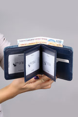 Belt Wallet Card Holder Keychain Lighter Gift Box Navy Blue Set