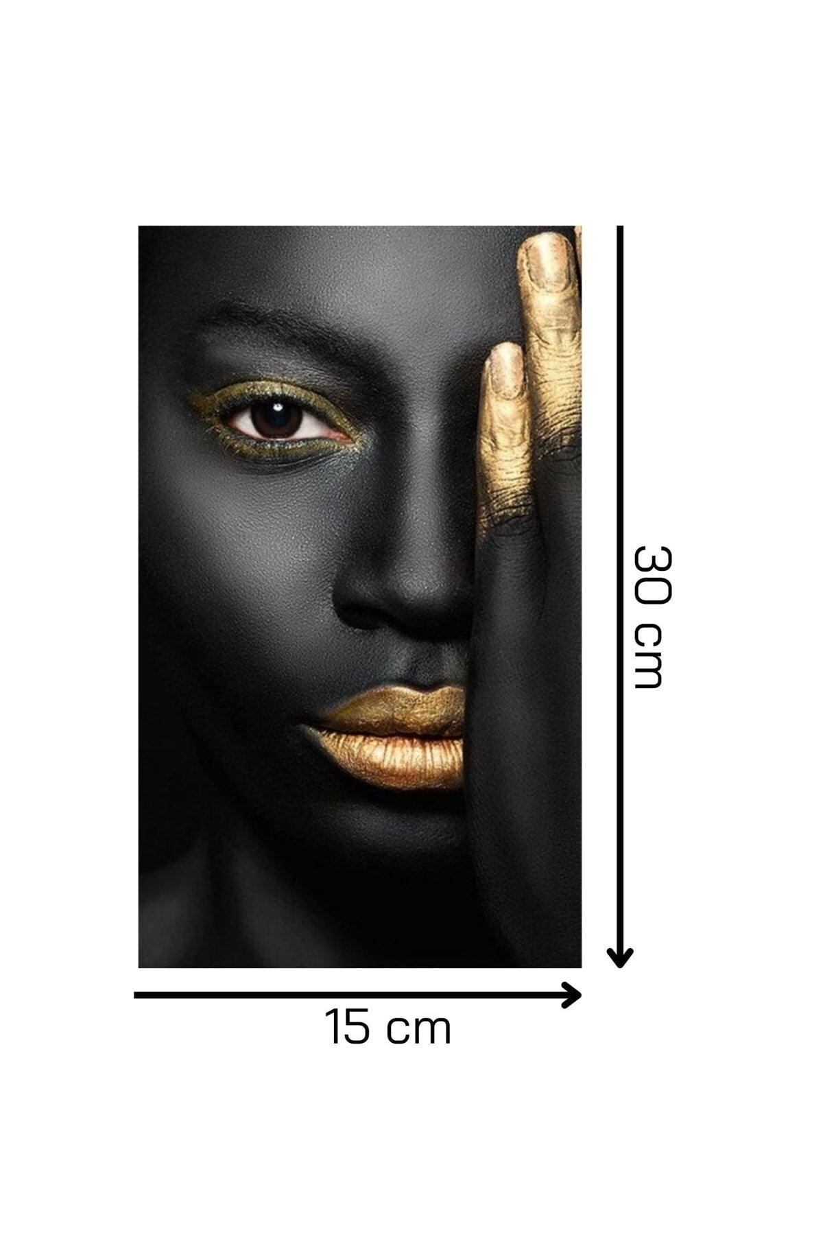 4 Pieces 15x30cm Wooden Wall Decor Black Women Painting Set For Living Room Living Bedroom Kitchen - Swordslife