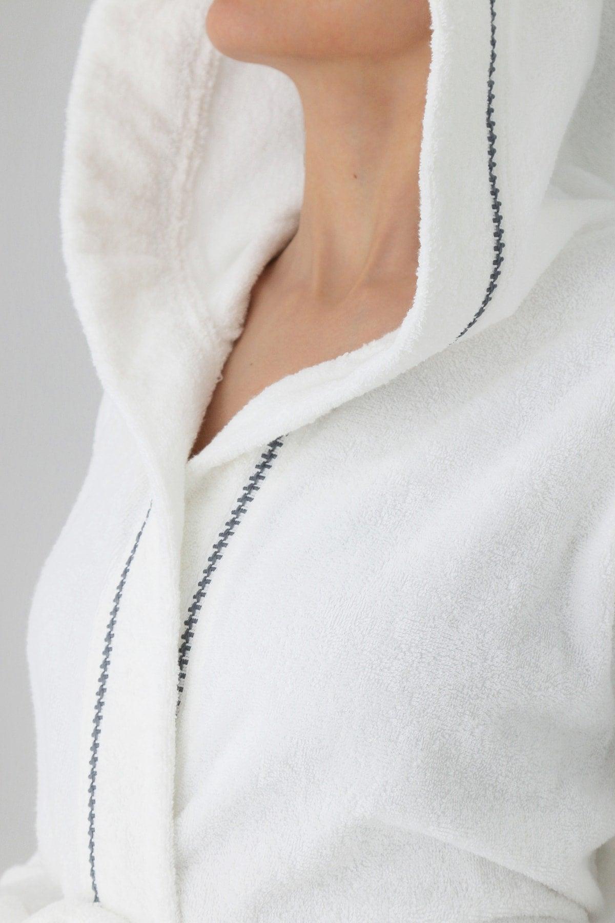 Profundo Robe Cloud - Extra Soft, Modern And Special Design 100% Cotton Unisex Hooded Bathrobe - Swordslife