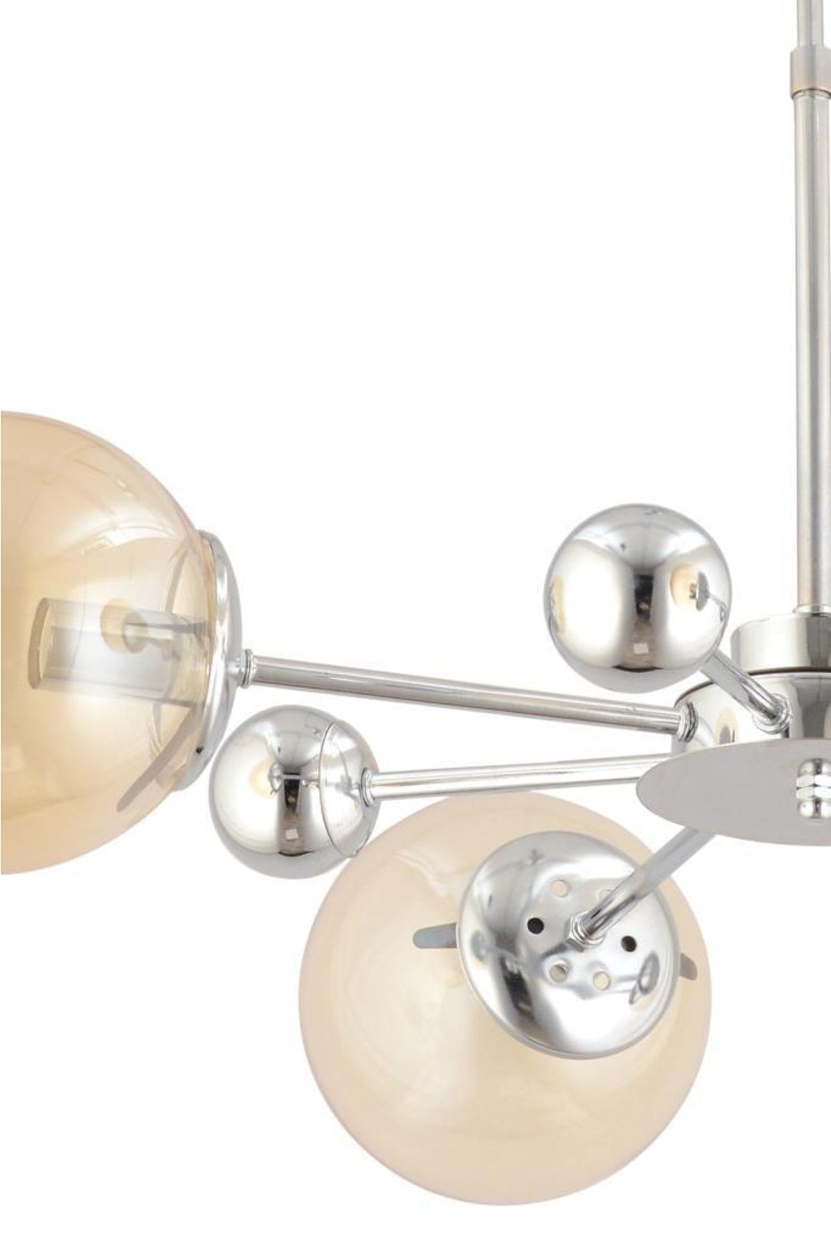 Nairobi 4-Piece Silver Yellow Globe Glass Chandelier