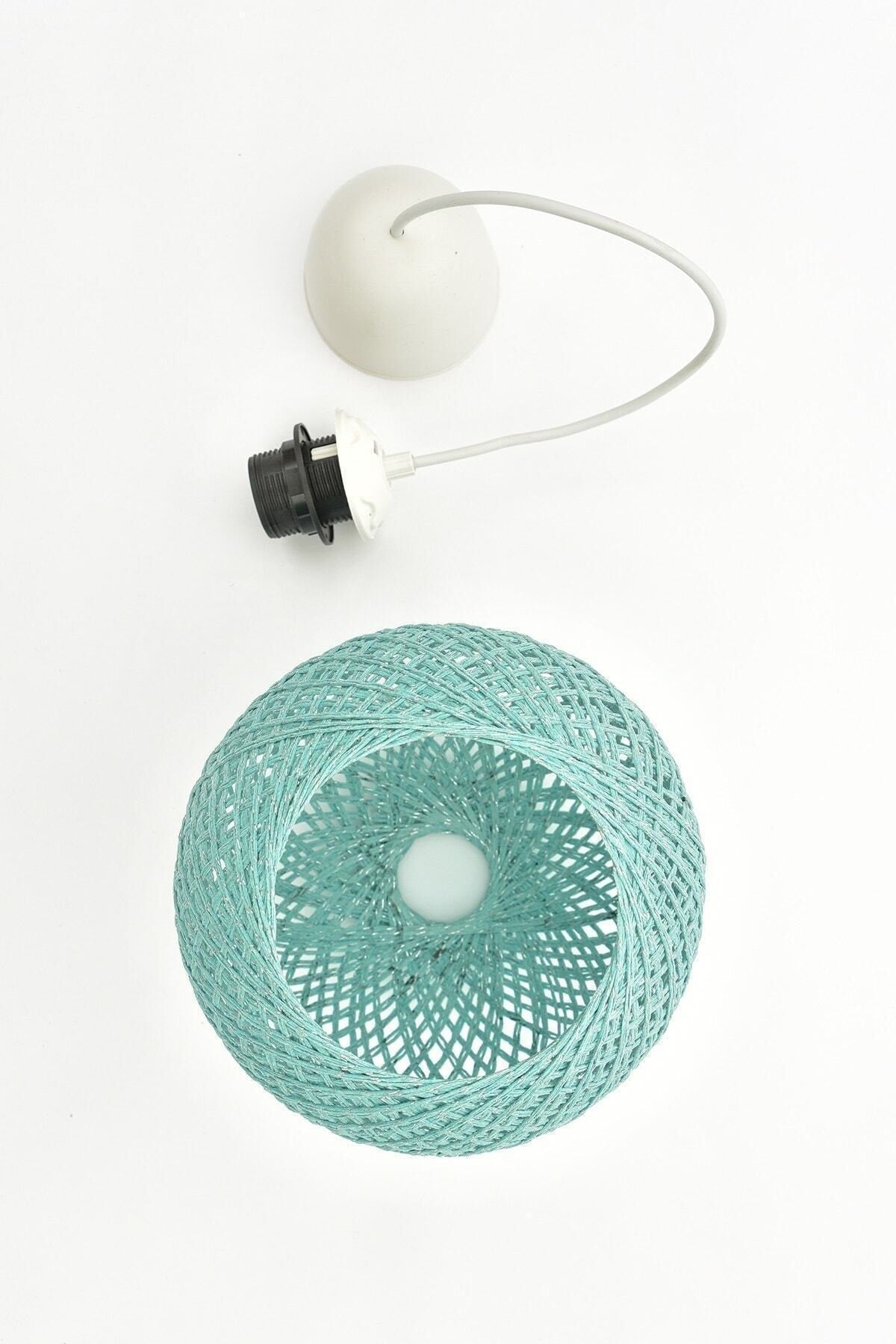 Balle Cyan Pendant Lamp Ball Chandelier White Cable