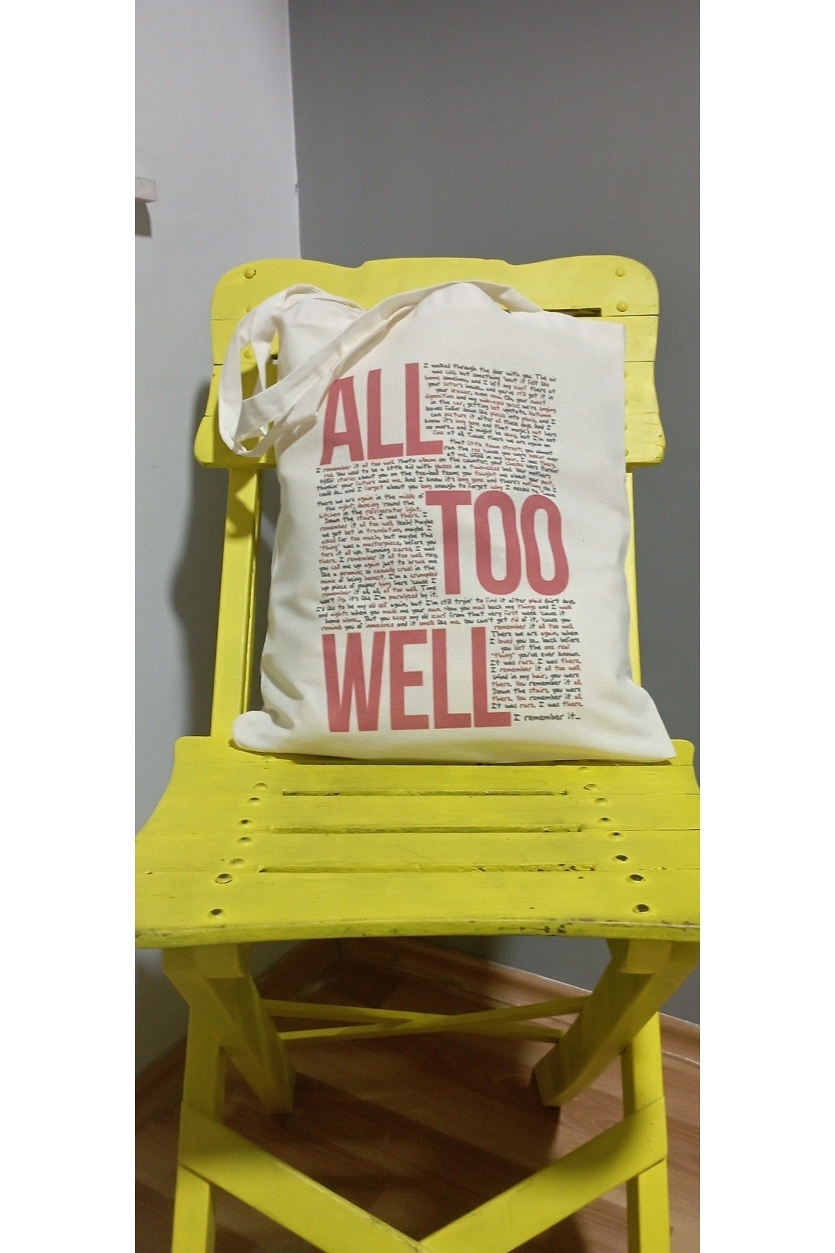 Taylor Swift All Too Well Design Tote Bag