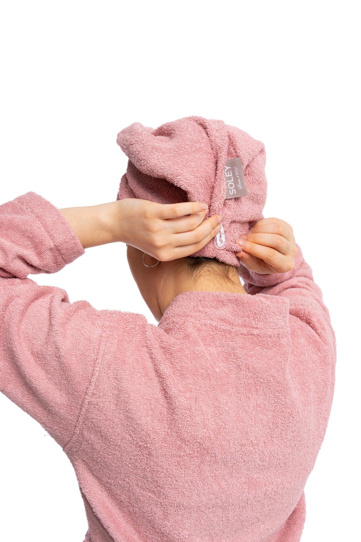 | May | Extra Soft 100% Cotton Hair Cap & Women's Bathrobe Set - Swordslife