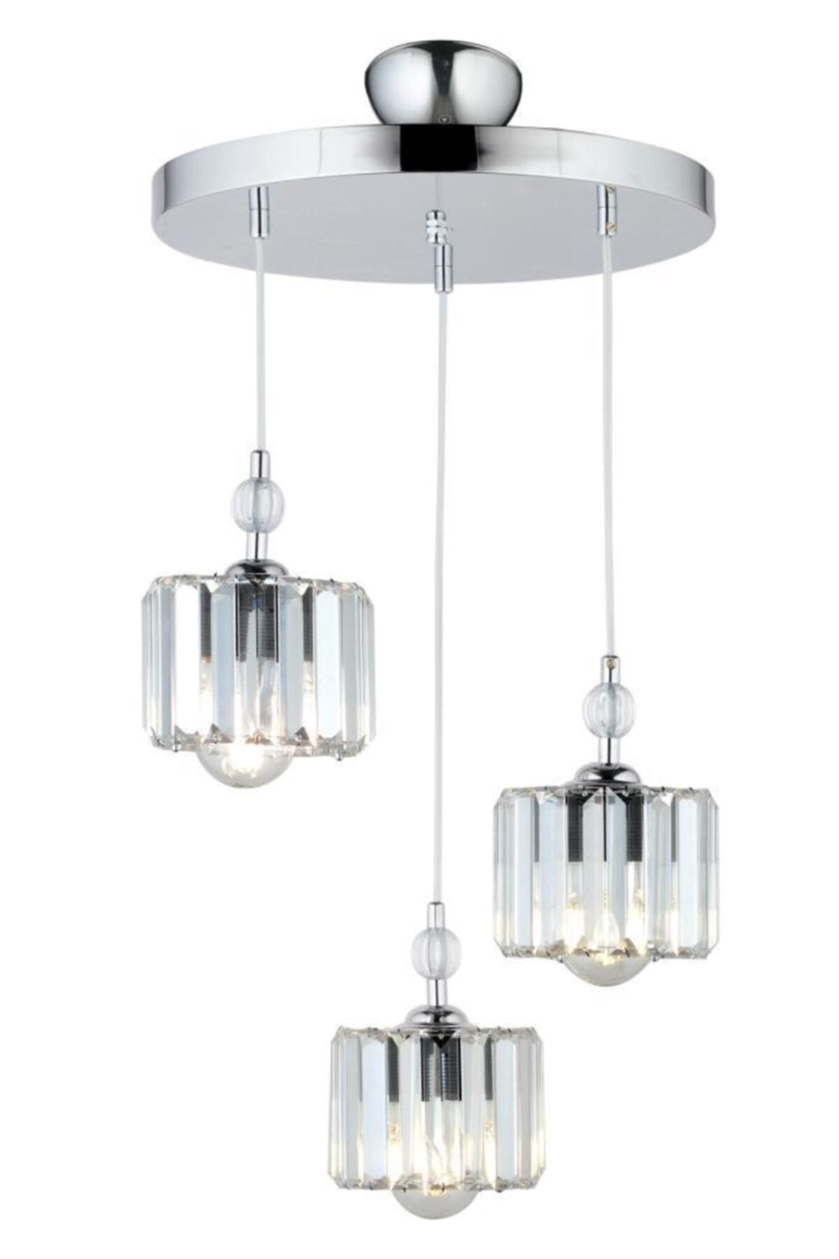 Saka 3-Piece Chrome Pendant Lamp Y-10 Chandelier