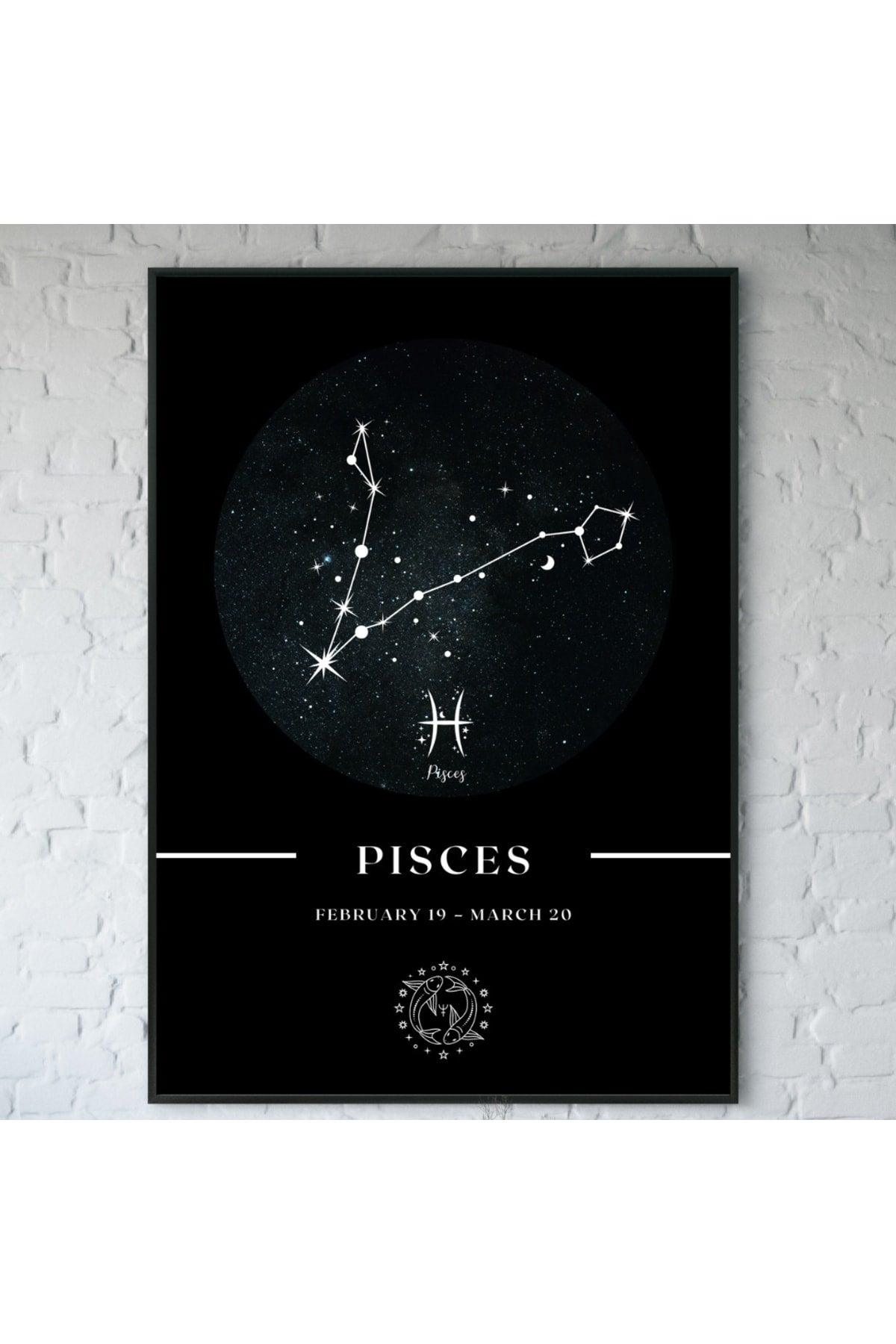 Pisces Pisces Zodiac Constellation Chart Astrology Horoscope Symbol 34x44cm - Swordslife