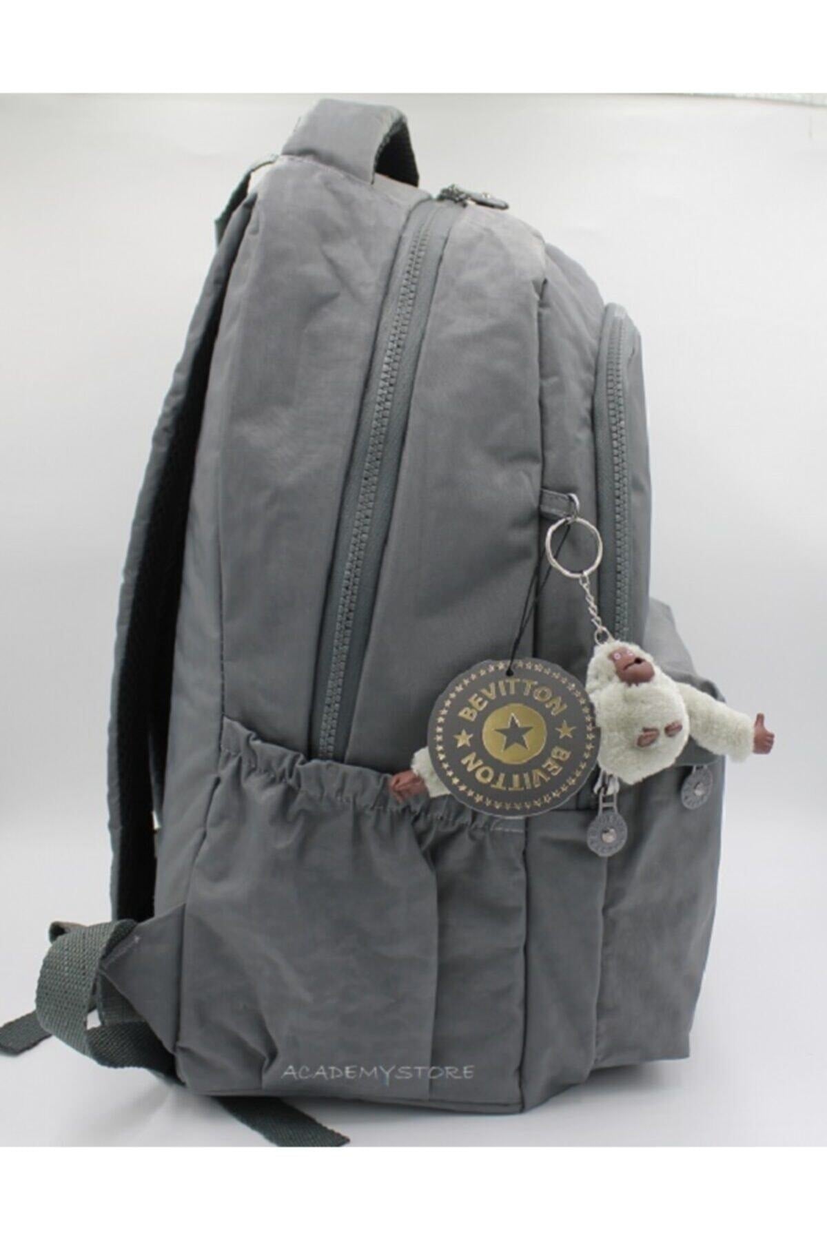 Crinkil Fabric Unisex Gray School Backpack 2200