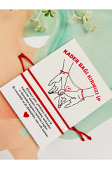 Unisex Fate Link Red Thread- 2 Pieces Macrame Detailed-luck Bracelet-couple Bracelet