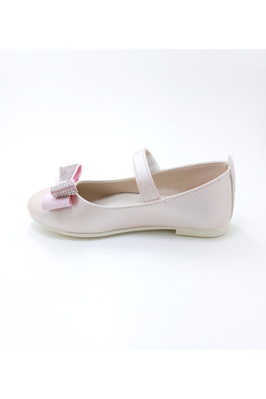 Girl'S Stone Bow Orthopedic Flats