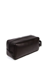 Genuine Lambskin Daily Travel Handbag Men's Black Bag (COSMETIC, SHAVED) (26X13CM)