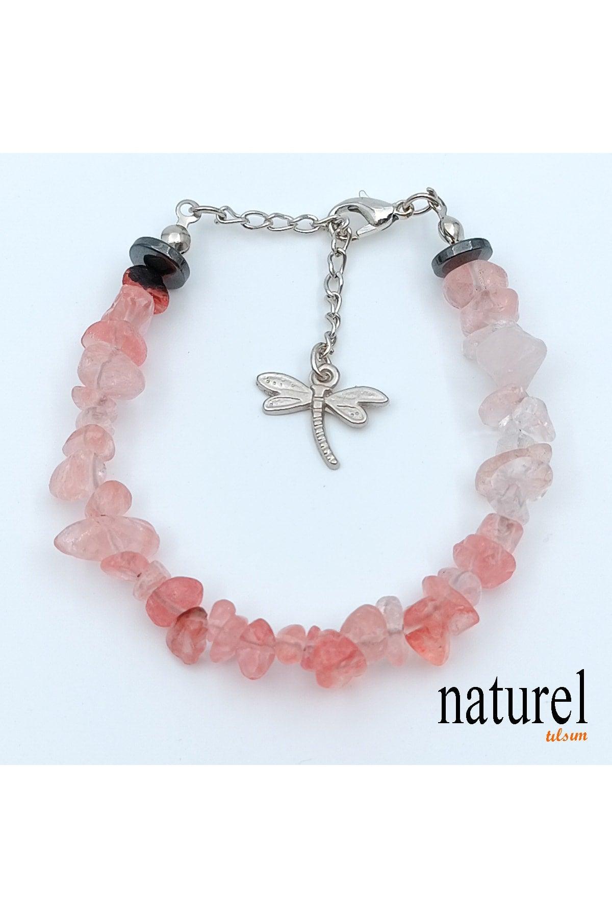 Natural Stone Rose Quartz Women's Bracelet - Broken Natural Stone - Gift Bracelet - Swordslife