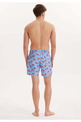 Men's Lilac Printed Sea Shorts Wmpattern Swımshorts