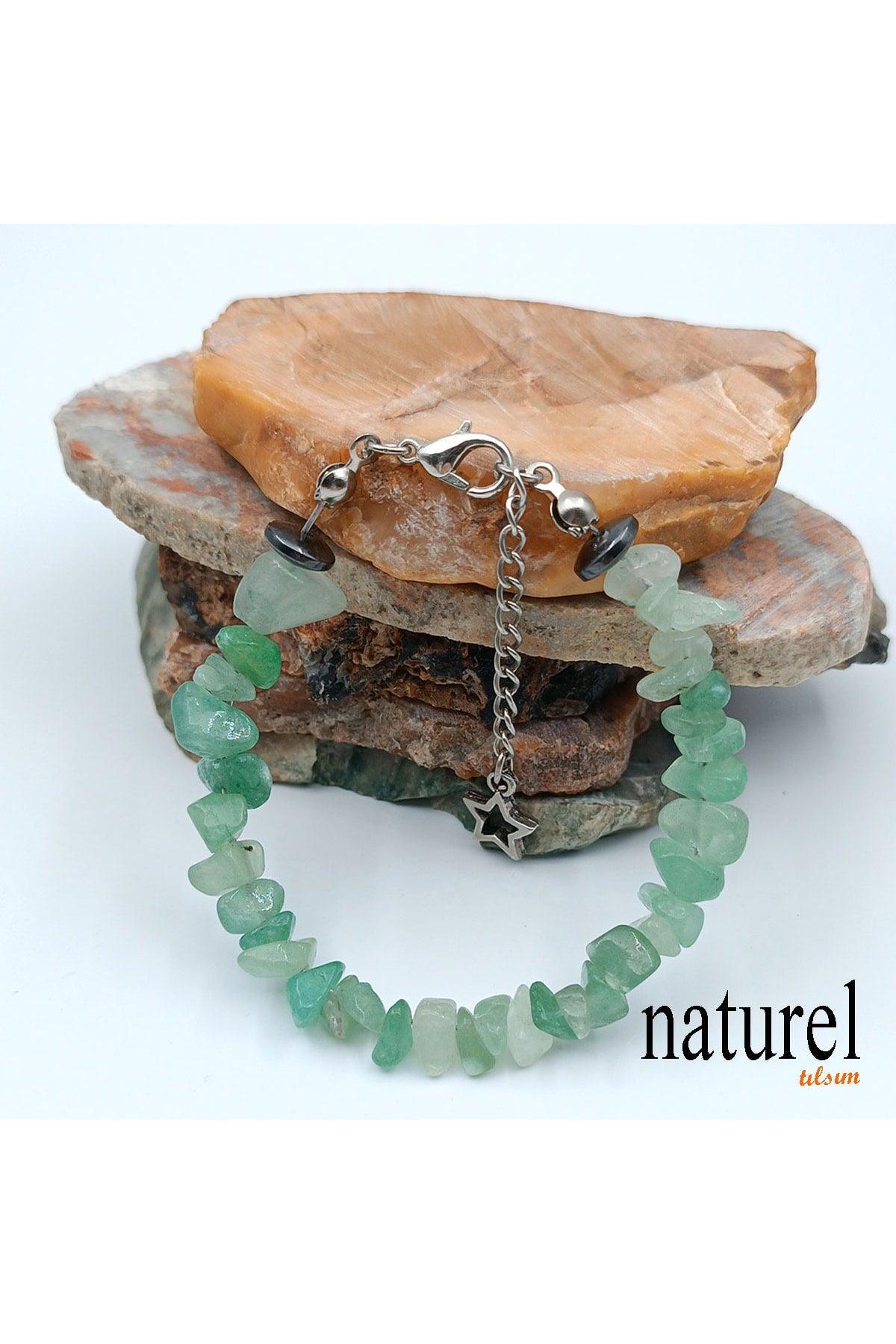 Natural Stone Aventurine Women's Bracelet - Broken Natural Stone - Luck/Fortune Opening Natural Healing Stone Aventurine - Swordslife