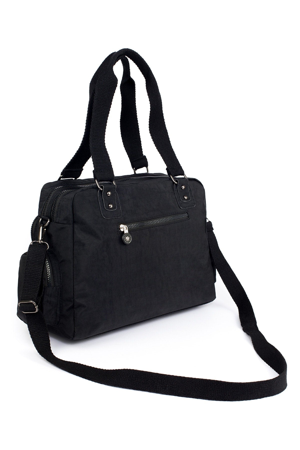 Women's Black Crinkle Multi-Cell Shoulder Bag