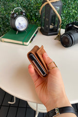 Pescol - Genuine Leather Rfid Protected Mechanism Taba Smart Card Holder / Wallet, Top Level Craftsmanship