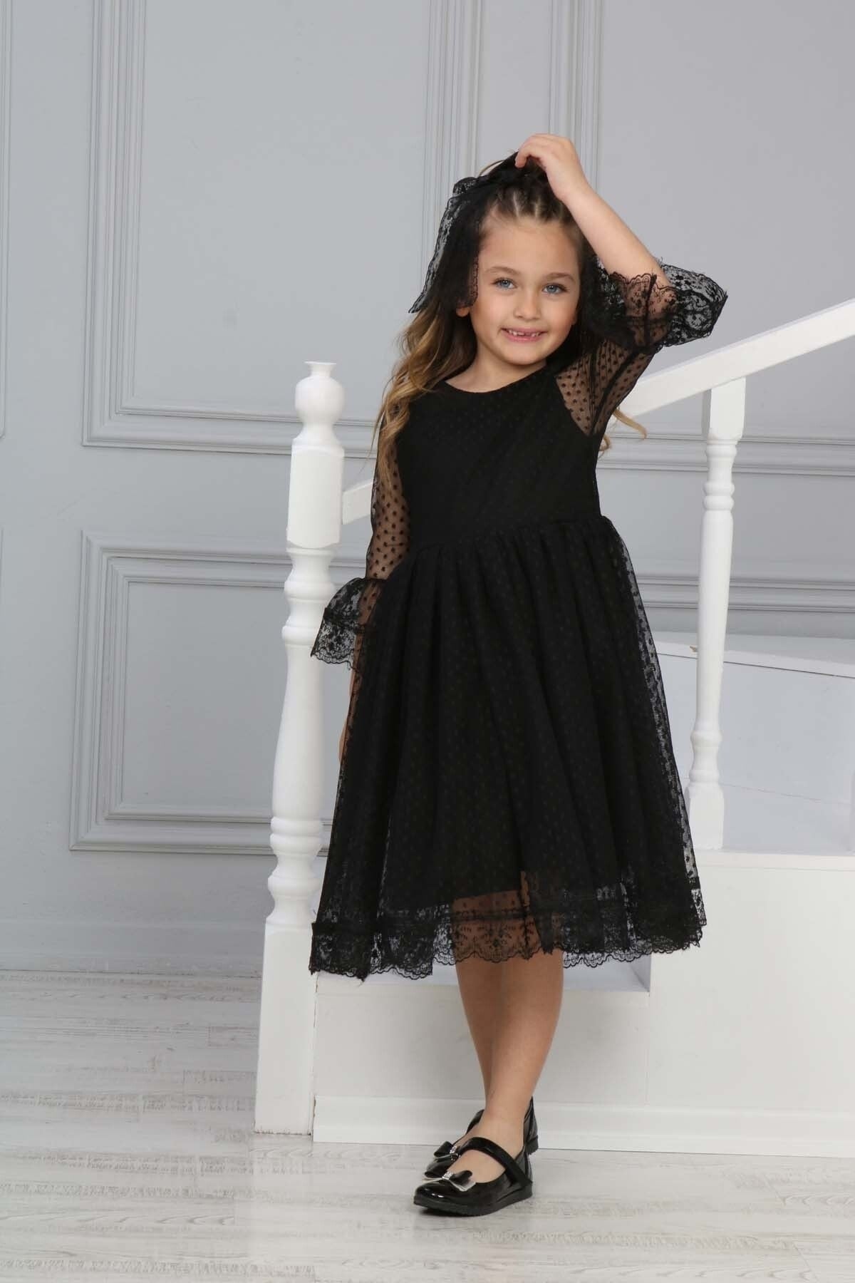 Girls` Evening Dress Girls` Tulle Lace Dress Girls` Dress Girls` Buckled Dress