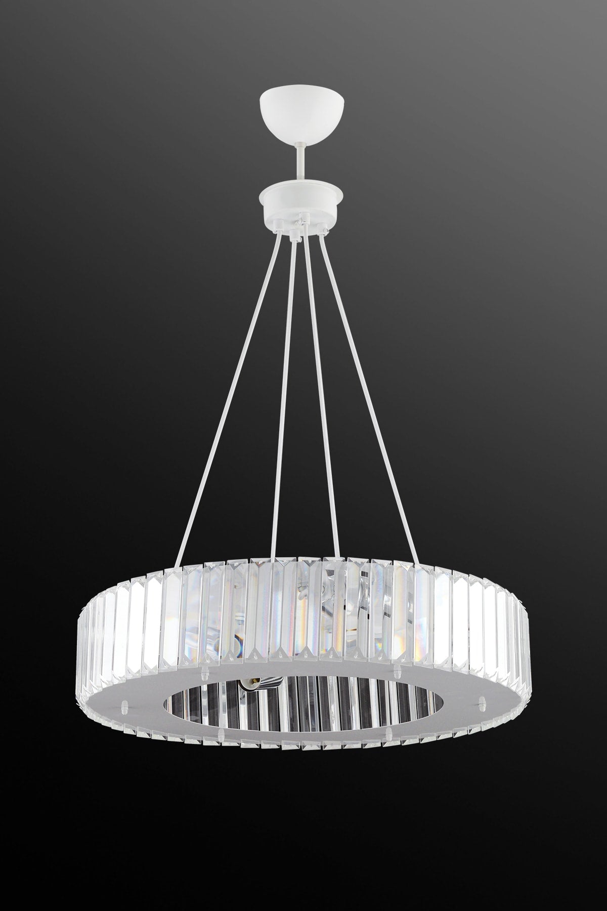 Luxury Diamond 47 Cm White Chandelier