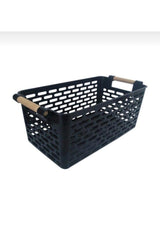 4 Wooden Handle Basket (black)