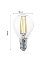 4w E-14 Socket Filament Led Bulb Yellow Light 12