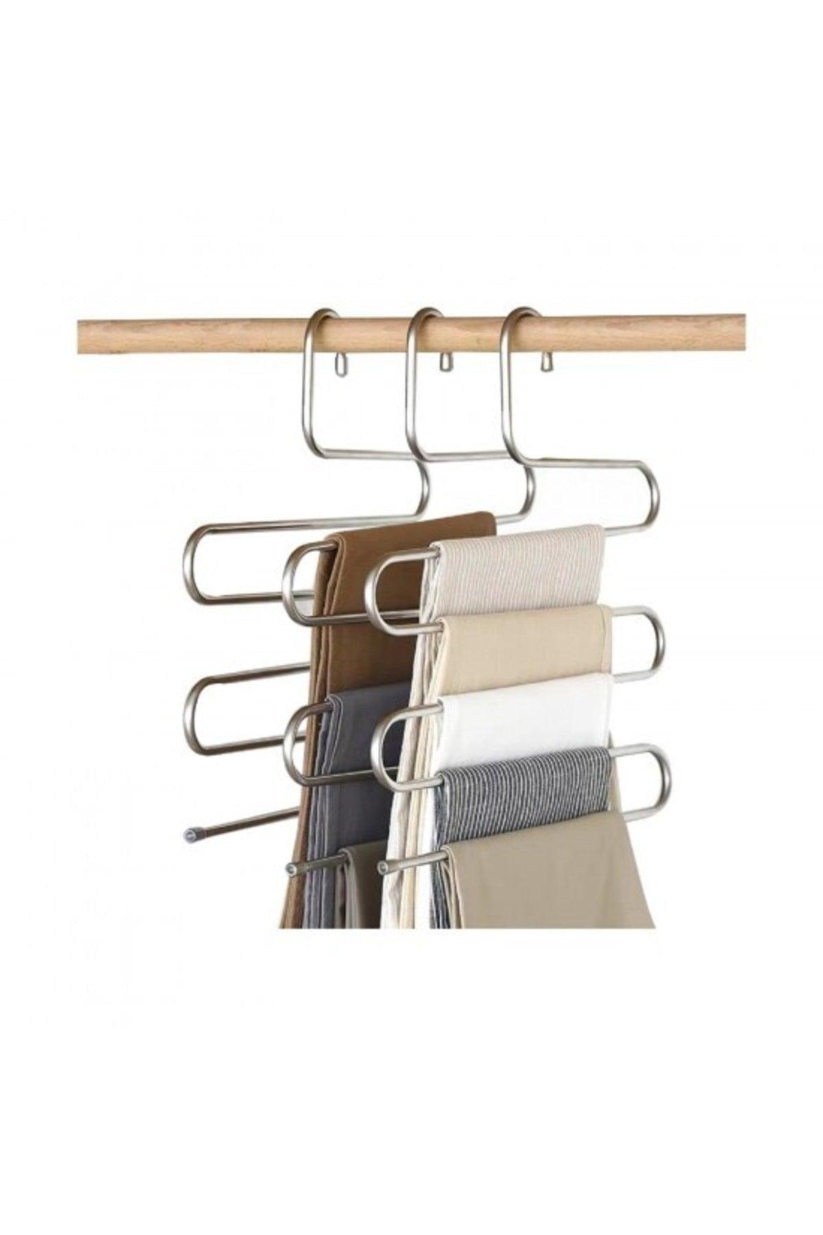 5 Tiers Metal Trousers Scarf Hanger Closet Organizer Organizer - Swordslife