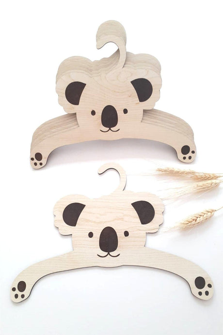 5 Pieces Baby Clothes Hanger Wooden Clothes Hanger Koala - Swordslife