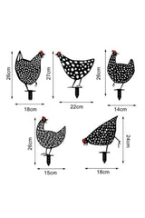 Set of 5 Metal Chickens Garden Ornament, Garden Decor - Swordslife